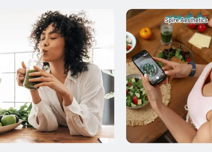 Image of woman looking into her diet and fat freezing Dysart to improve her health