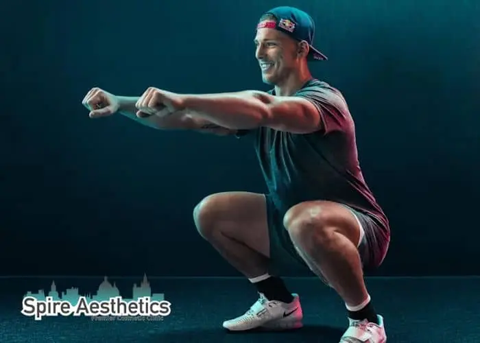 Image of man build leg muscle Dysart through exercise
